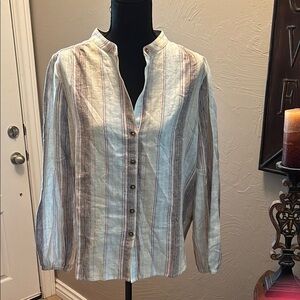 Sanctuary Striped Button-Up Blouse
